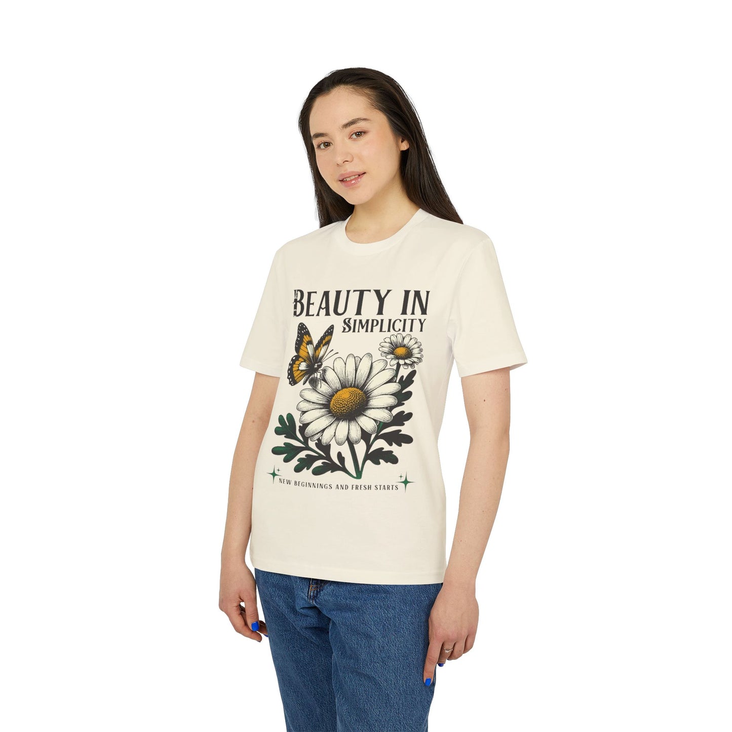 Daisy & Butterfly T-Shirt — "Beauty in Simplicity" Floral Graphic Tee