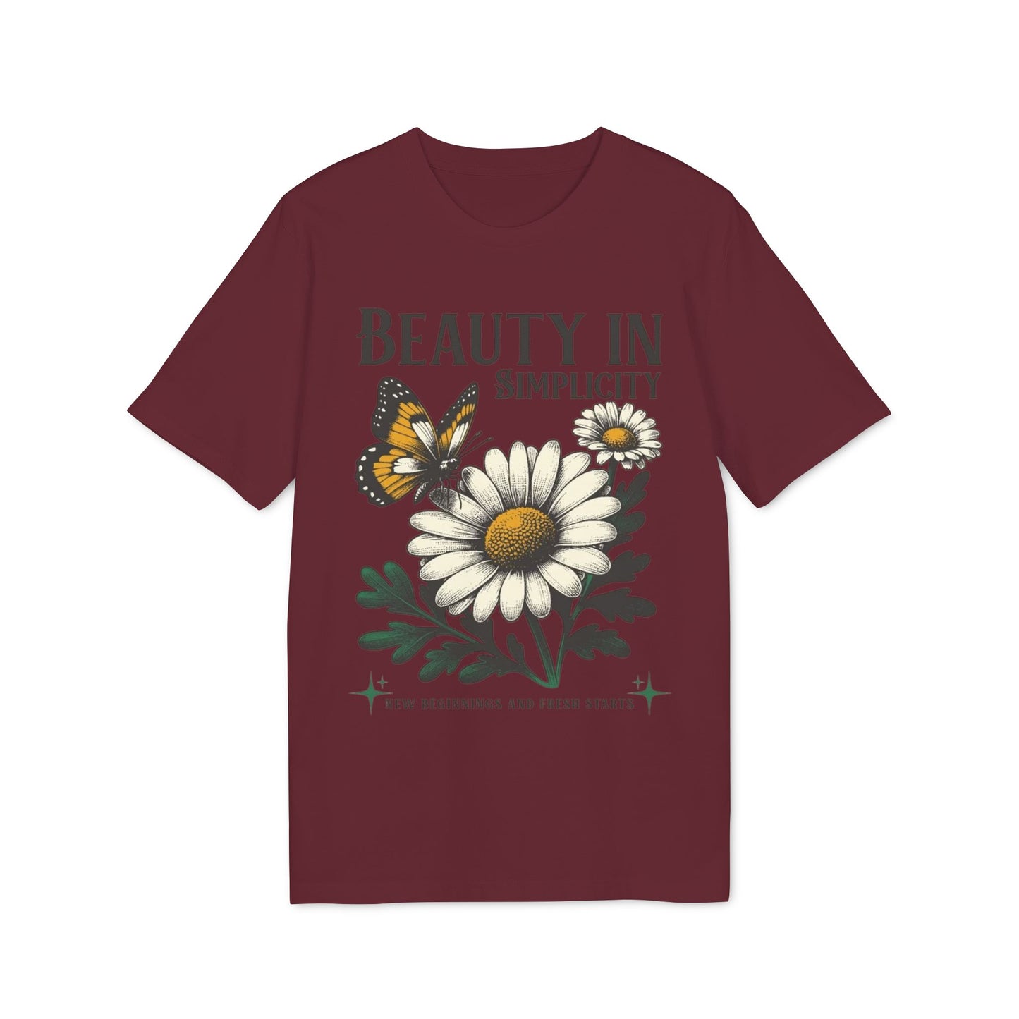 Daisy & Butterfly T-Shirt — "Beauty in Simplicity" Floral Graphic Tee