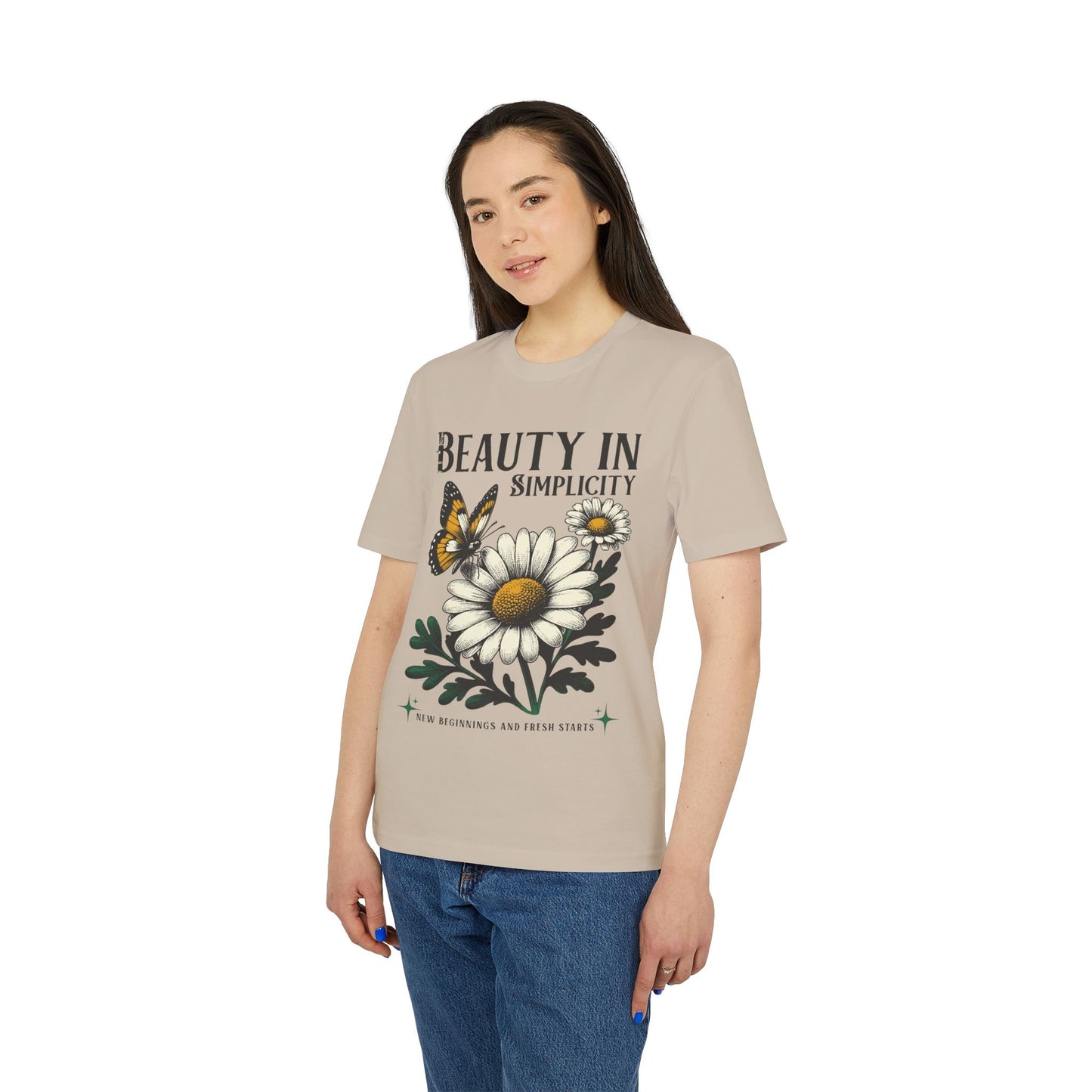 Daisy & Butterfly T-Shirt — "Beauty in Simplicity" Floral Graphic Tee