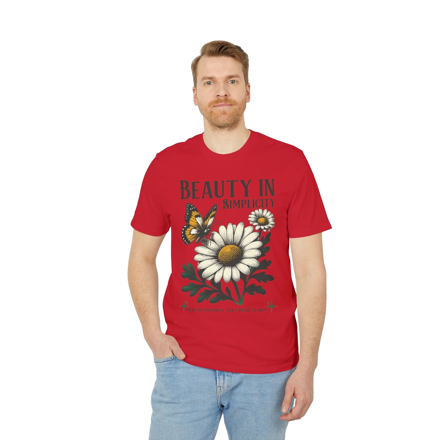 Daisy & Butterfly T-Shirt — "Beauty in Simplicity" Floral Graphic Tee