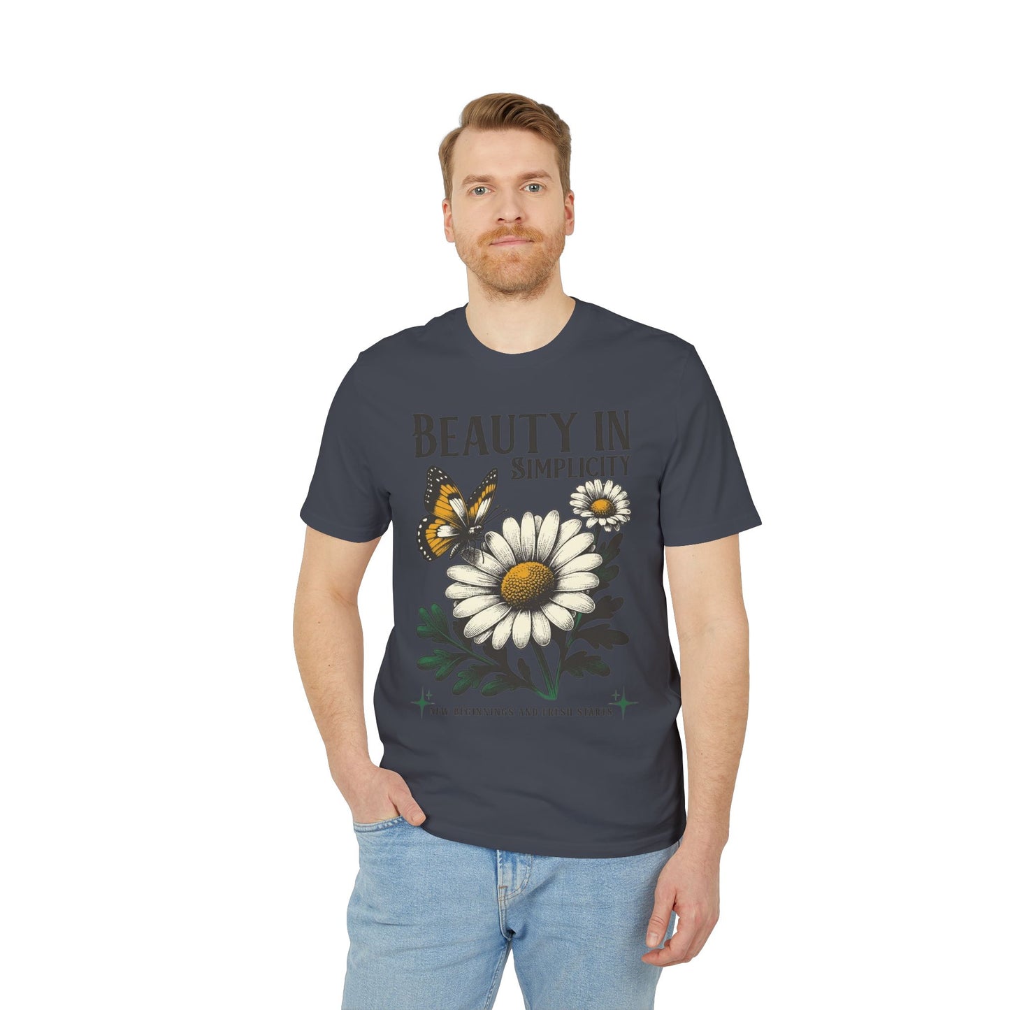 Daisy & Butterfly T-Shirt — "Beauty in Simplicity" Floral Graphic Tee