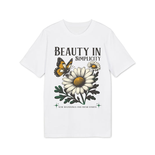 Daisy & Butterfly T-Shirt — "Beauty in Simplicity" Floral Graphic Tee