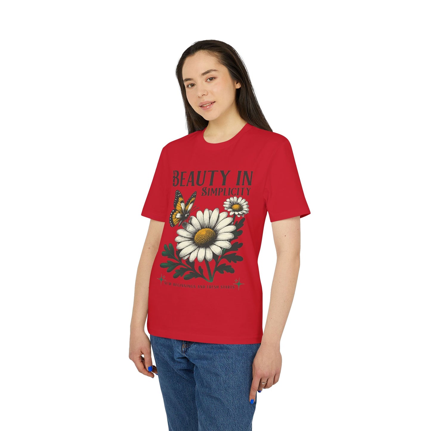 Daisy & Butterfly T-Shirt — "Beauty in Simplicity" Floral Graphic Tee