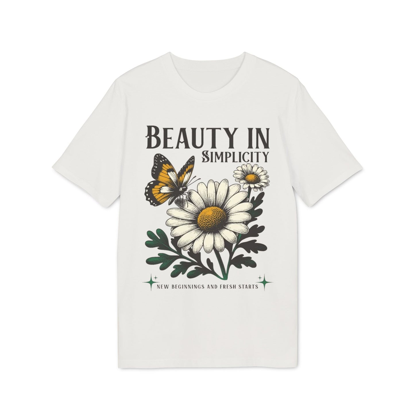 Daisy & Butterfly T-Shirt — "Beauty in Simplicity" Floral Graphic Tee