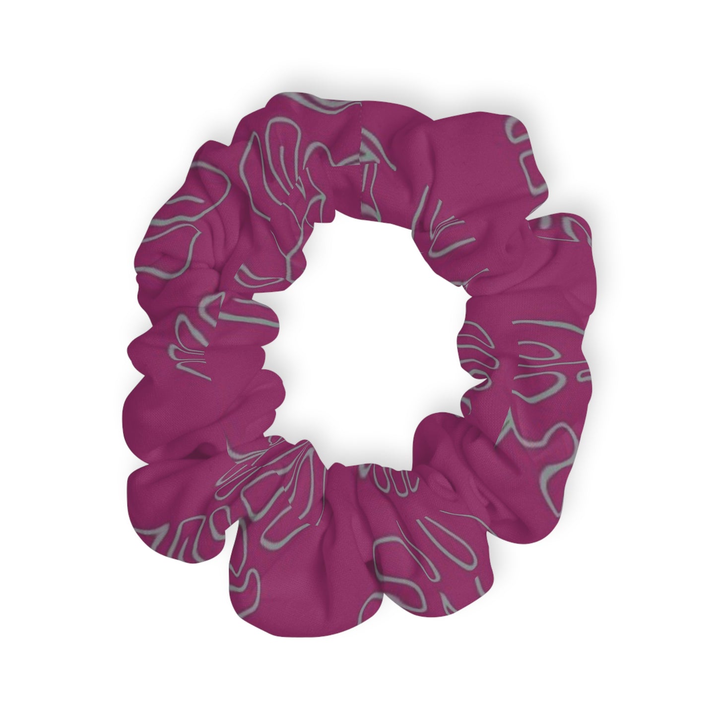 Pink Marble Scrunchie — Satin Hair Tie with Swirl Pattern