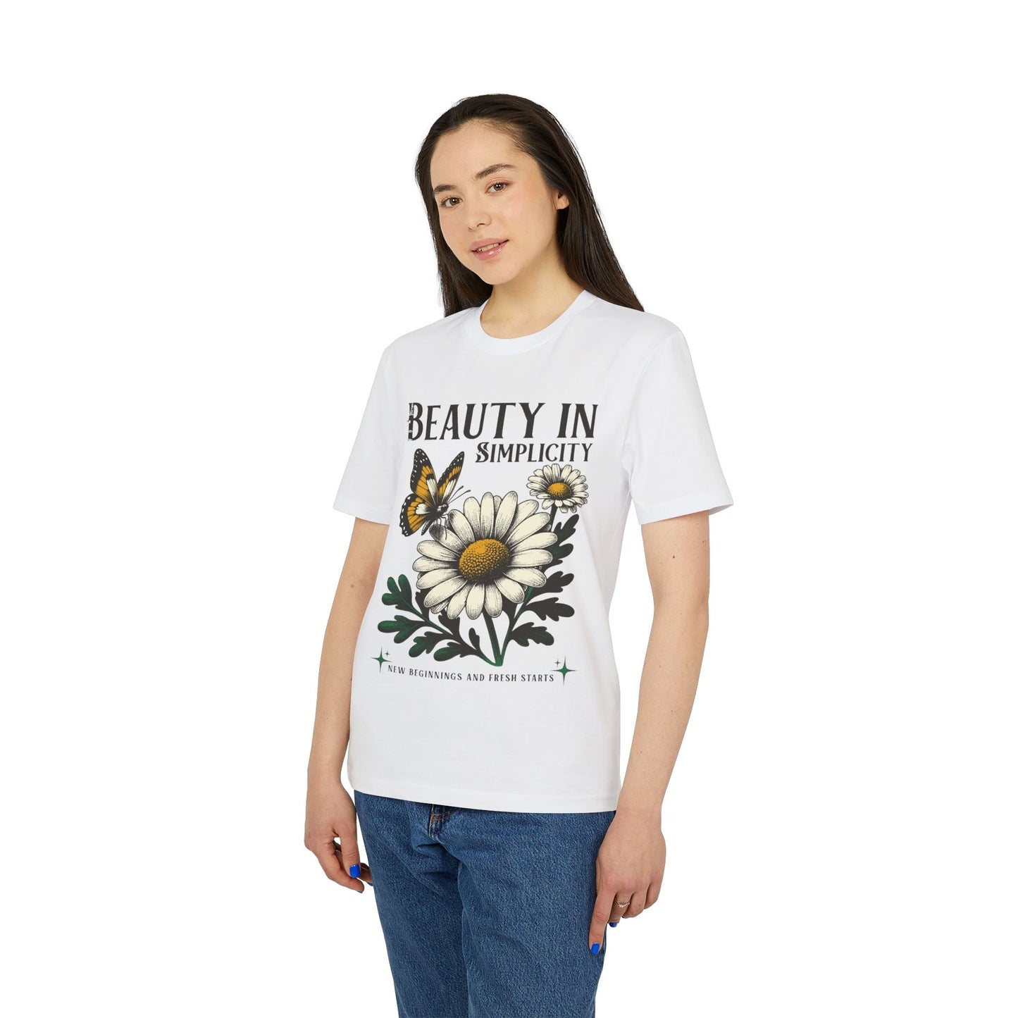 Daisy & Butterfly T-Shirt — "Beauty in Simplicity" Floral Graphic Tee