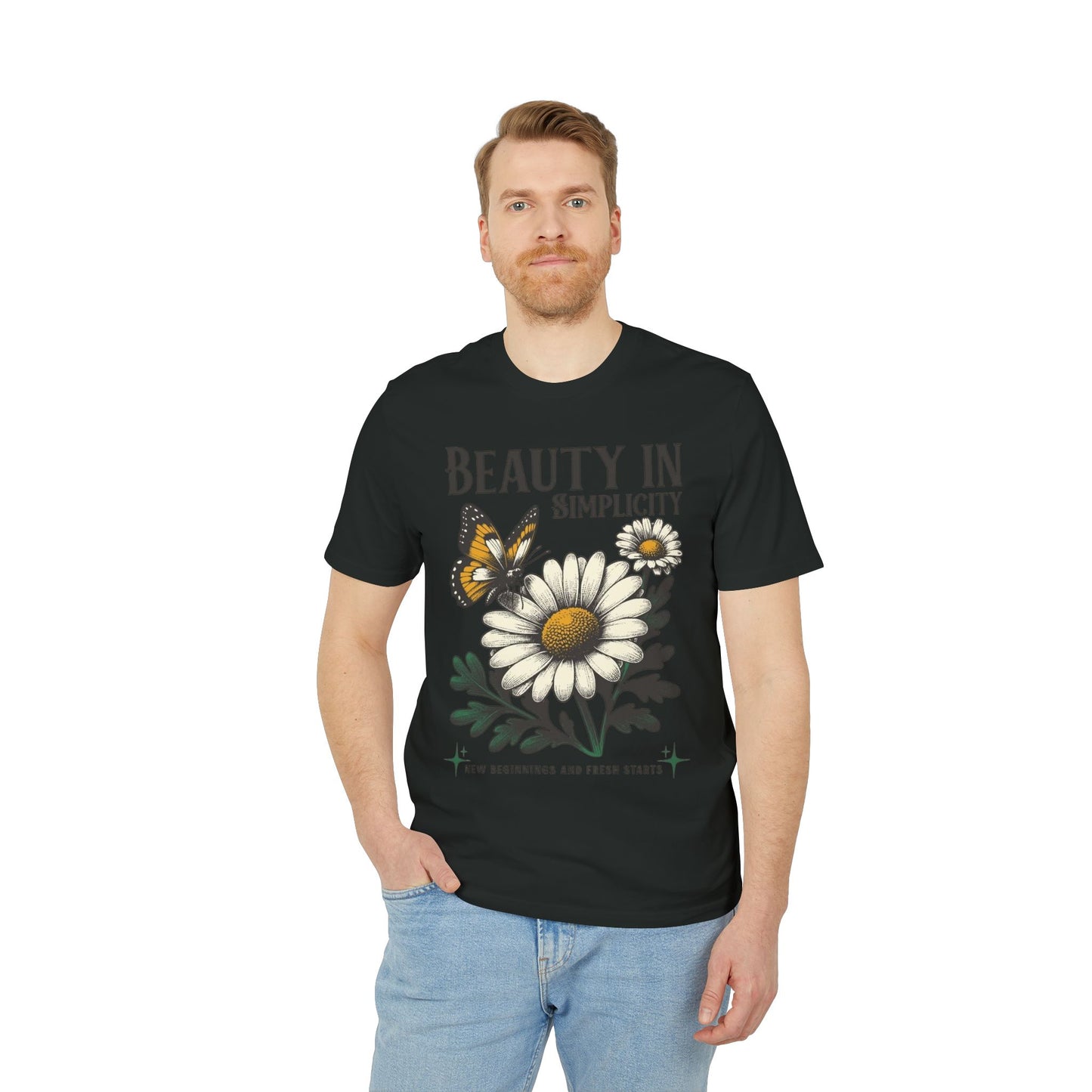Daisy & Butterfly T-Shirt — "Beauty in Simplicity" Floral Graphic Tee