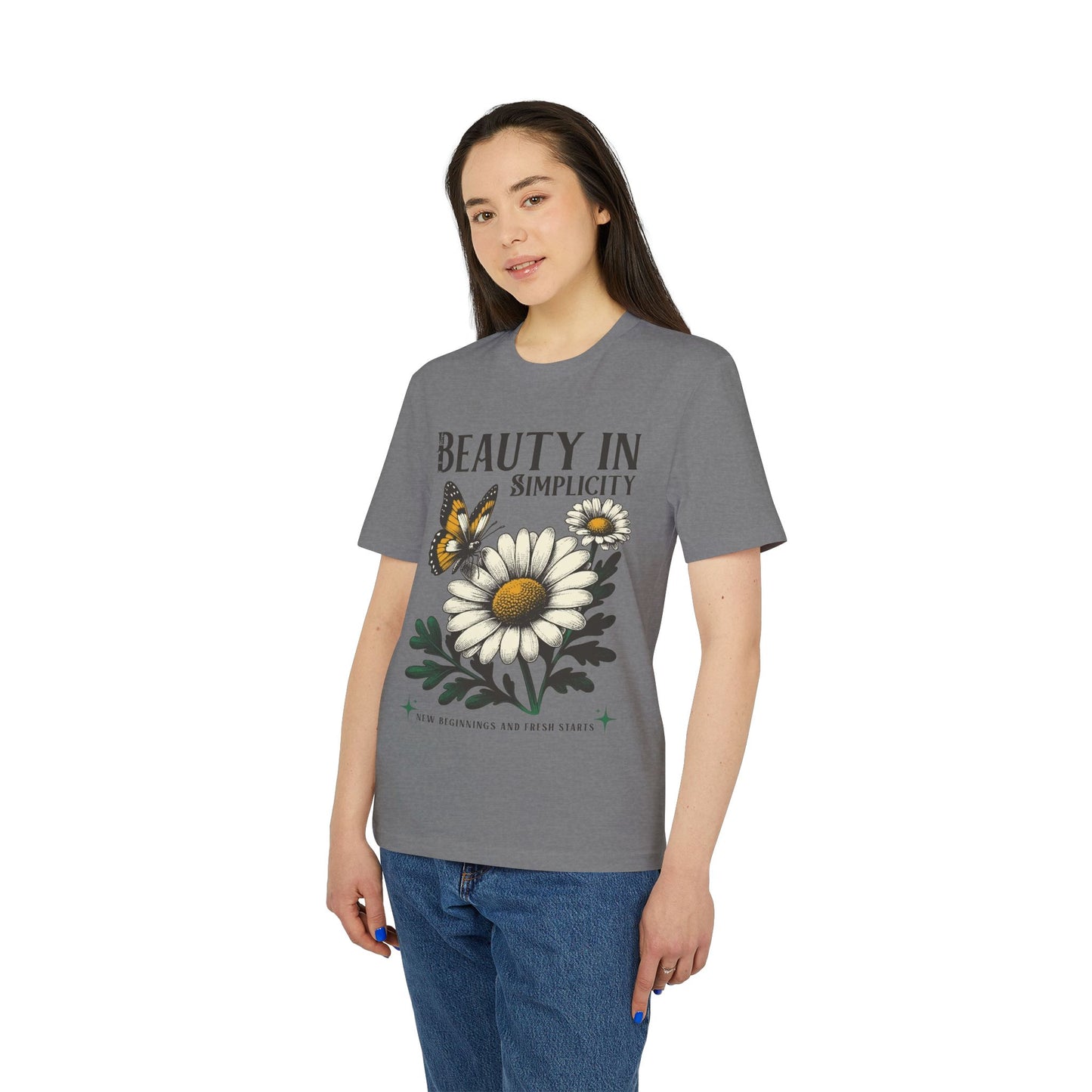 Daisy & Butterfly T-Shirt — "Beauty in Simplicity" Floral Graphic Tee