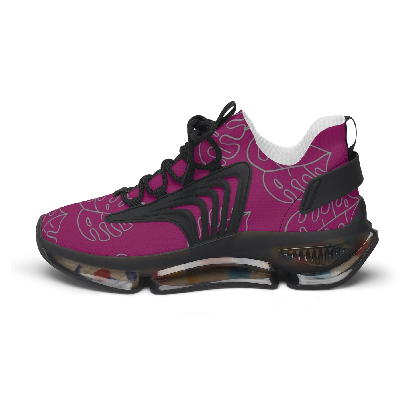 Women's Mesh Sneakers — Lightweight Breathable Running Shoes with Abstract Pink Pattern