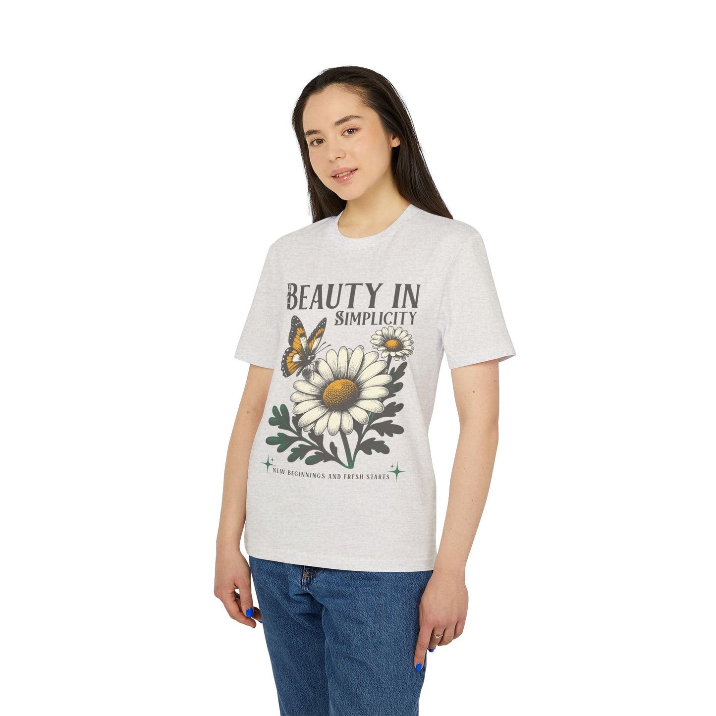Daisy & Butterfly T-Shirt — "Beauty in Simplicity" Floral Graphic Tee