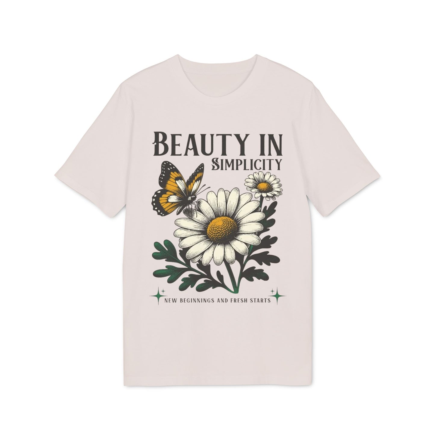 Daisy & Butterfly T-Shirt — "Beauty in Simplicity" Floral Graphic Tee