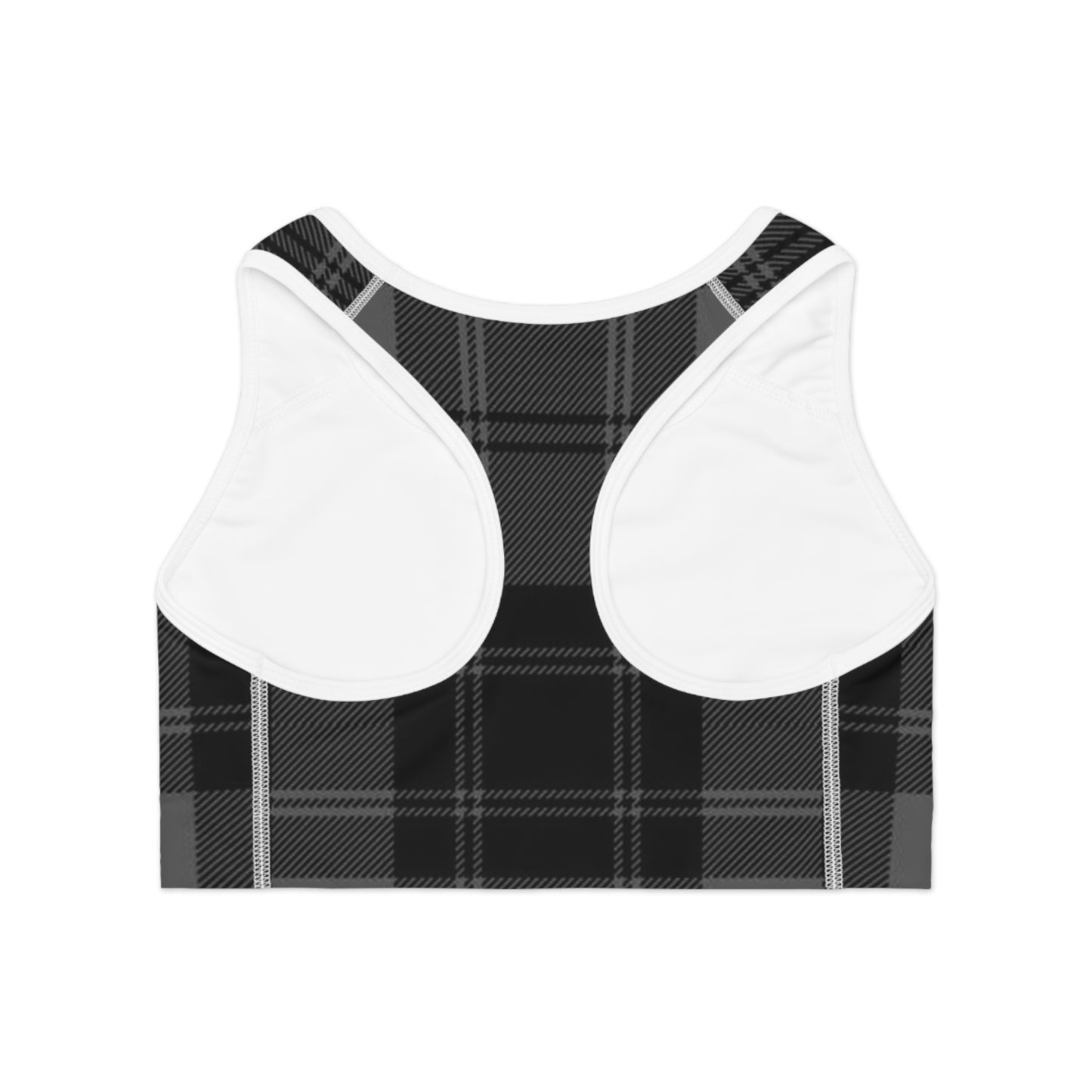 Black Plaid Sports Bra — Classic Tartan Activewear