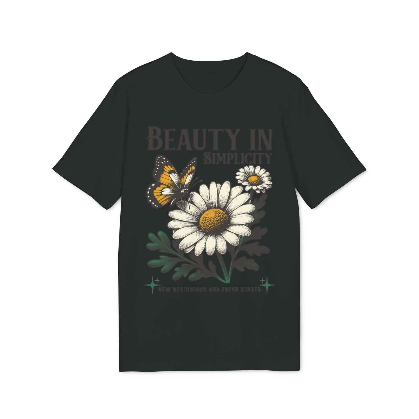 Daisy & Butterfly T-Shirt — "Beauty in Simplicity" Floral Graphic Tee
