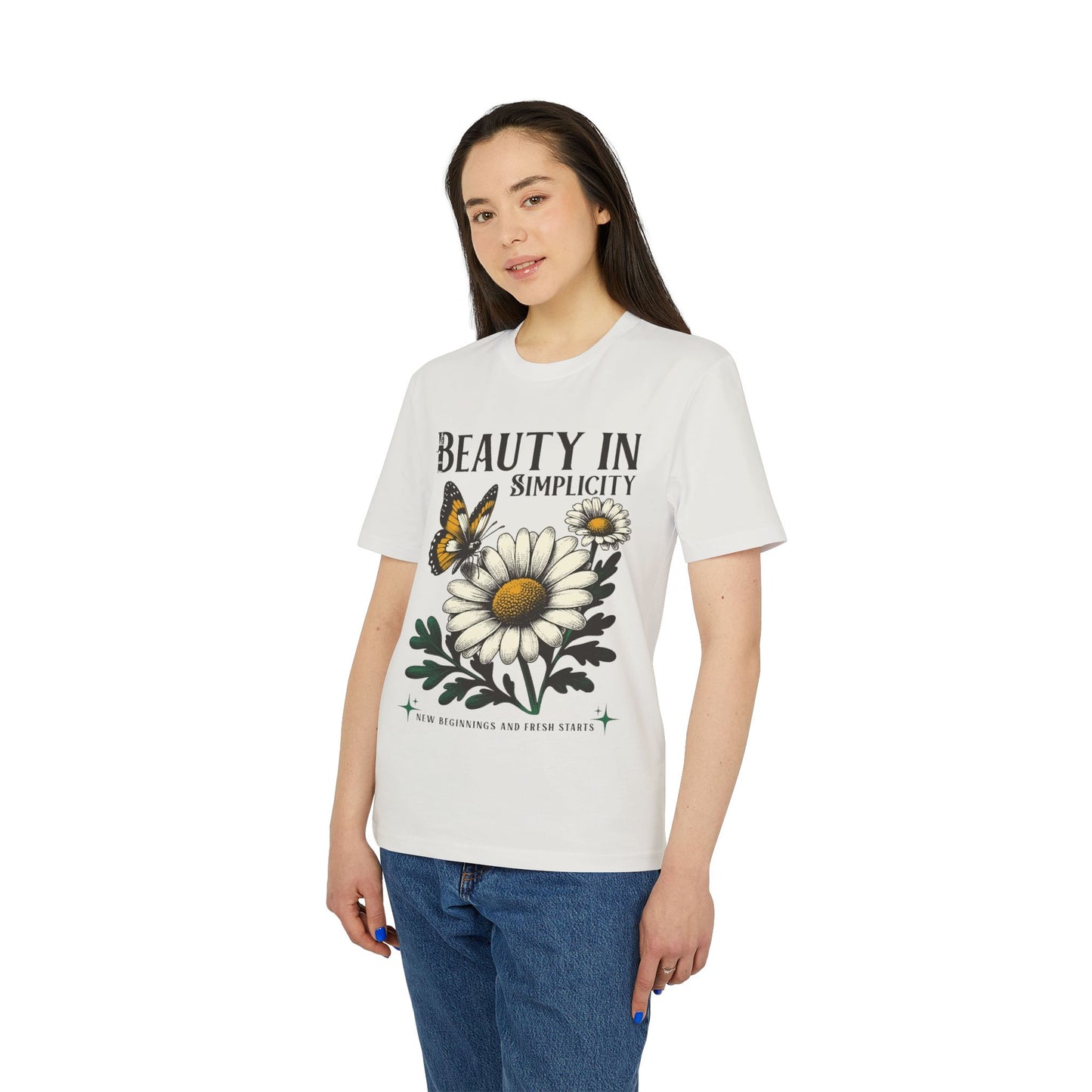 Daisy & Butterfly T-Shirt — "Beauty in Simplicity" Floral Graphic Tee