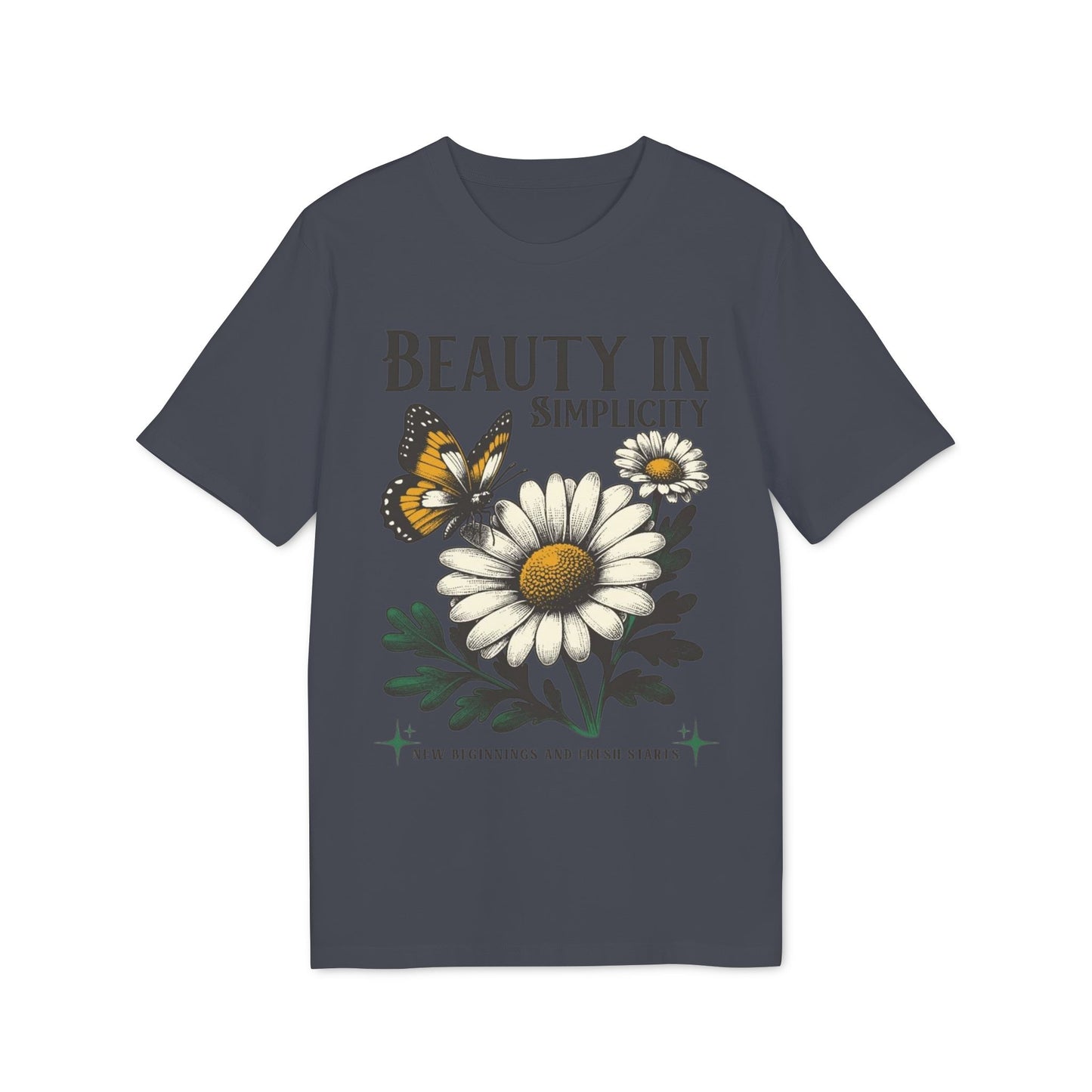 Daisy & Butterfly T-Shirt — "Beauty in Simplicity" Floral Graphic Tee
