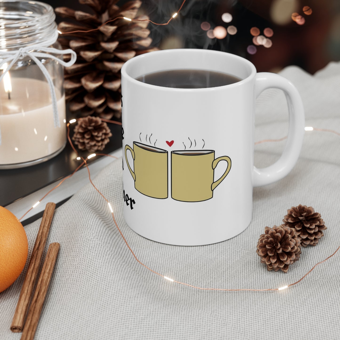 Tea Together Mug - "Let's Have Tea Together" Ceramic Coffee Cup, 11oz & 15oz