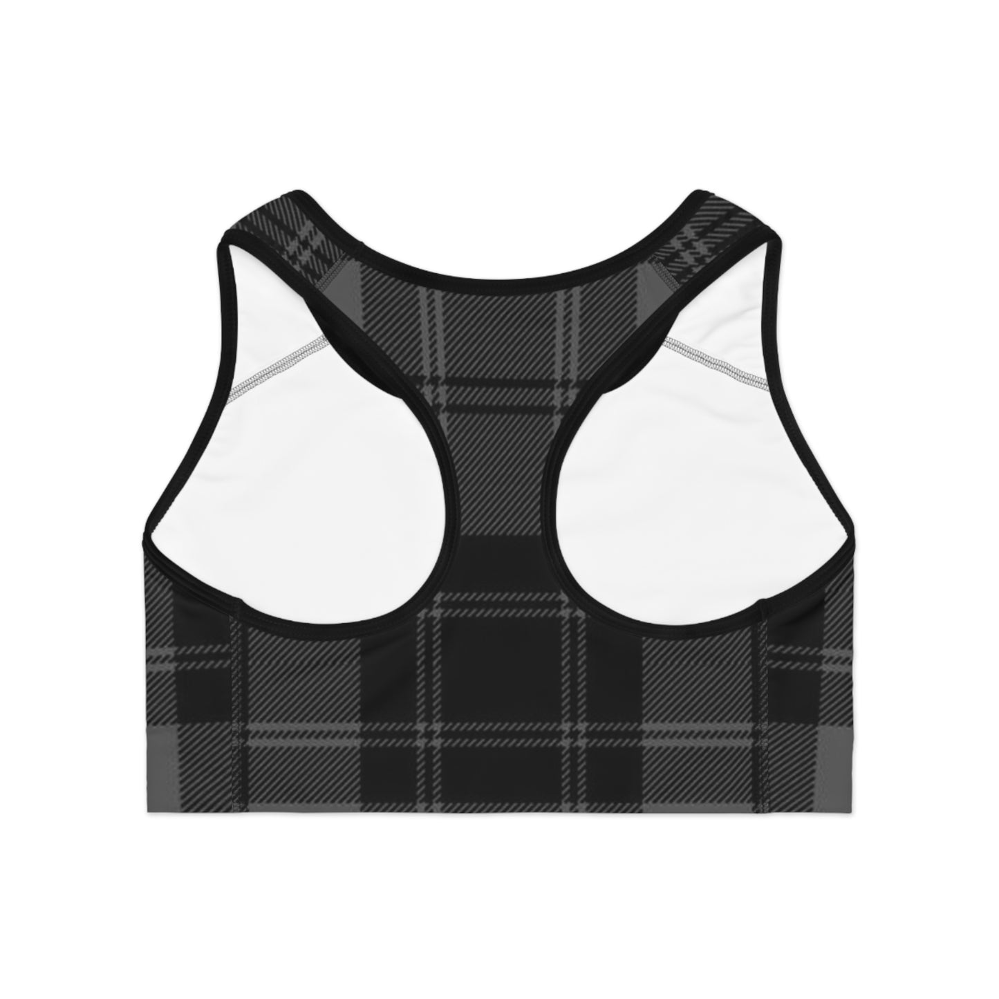 Black Plaid Sports Bra — Classic Tartan Activewear