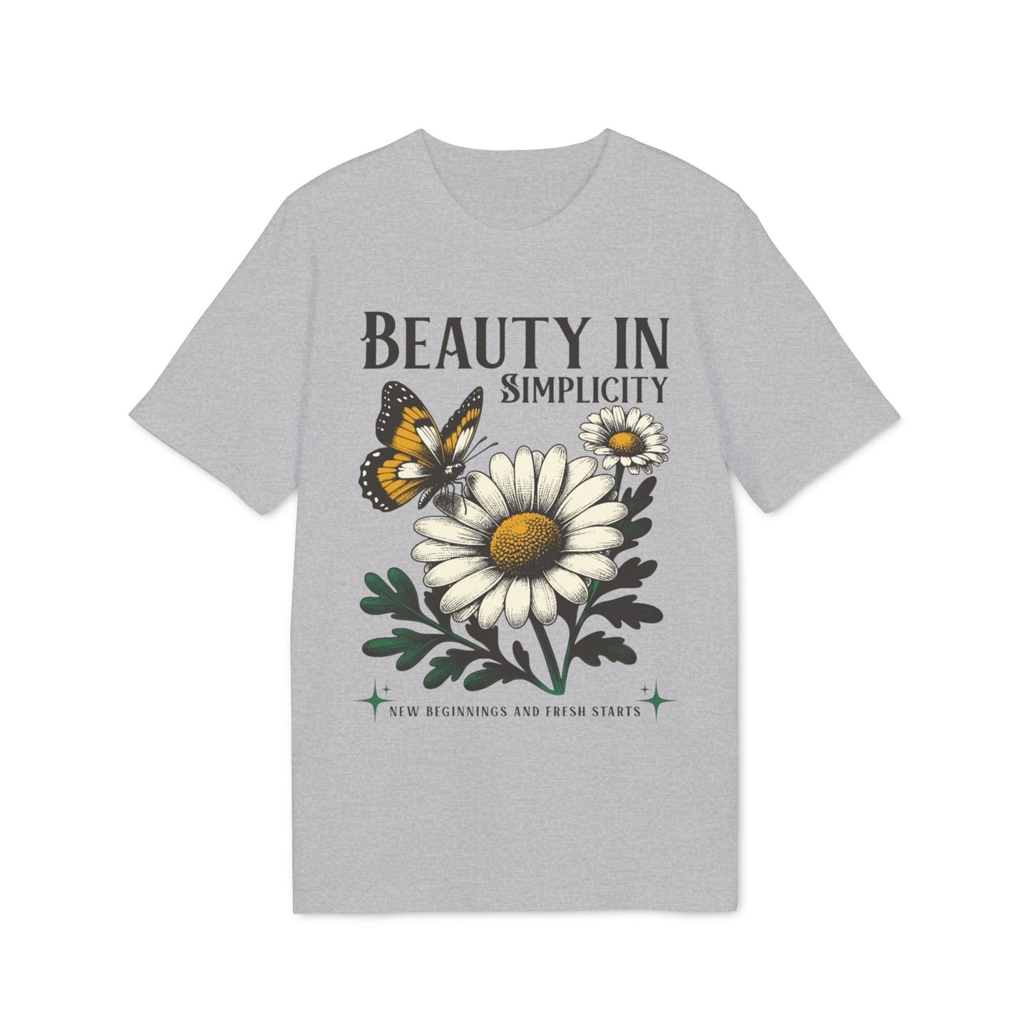Daisy & Butterfly T-Shirt — "Beauty in Simplicity" Floral Graphic Tee