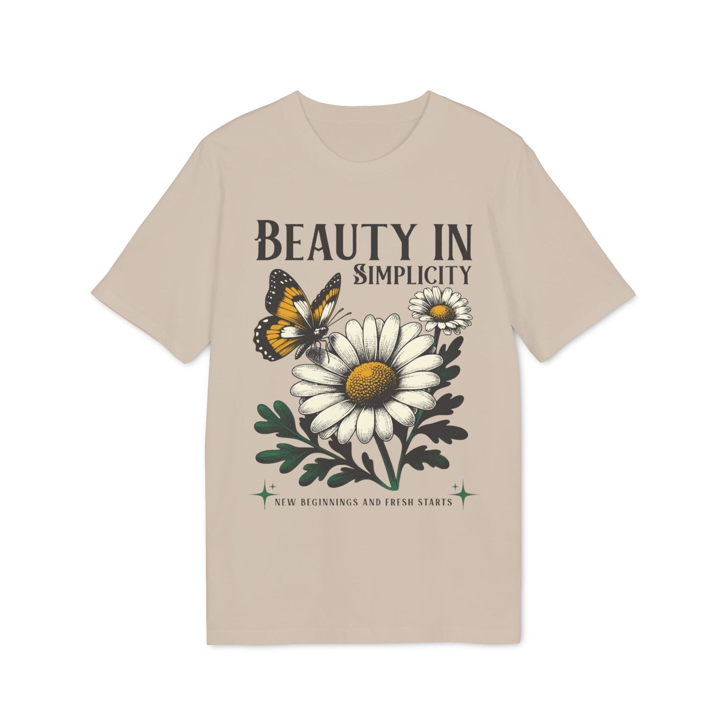 Daisy & Butterfly T-Shirt — "Beauty in Simplicity" Floral Graphic Tee