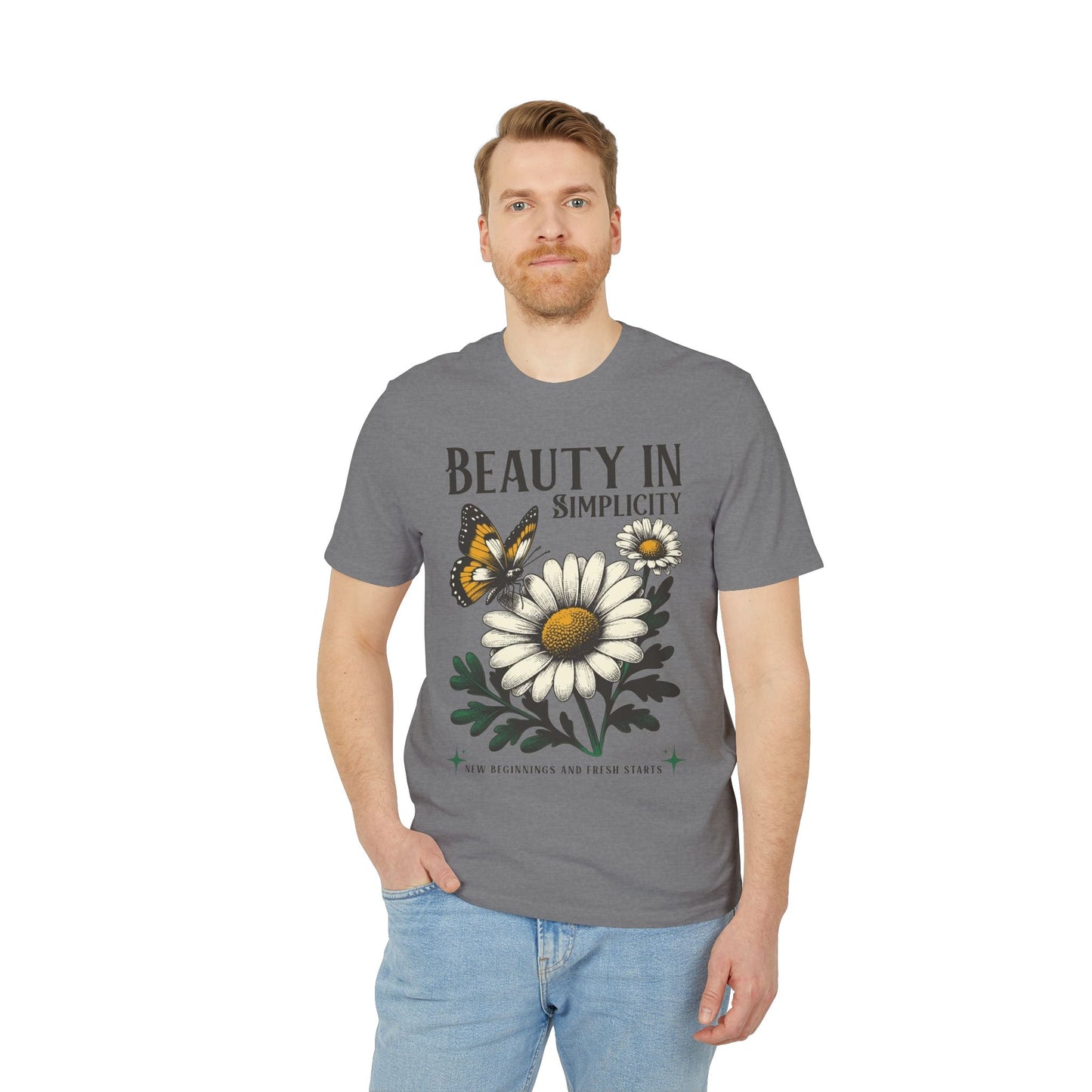 Daisy & Butterfly T-Shirt — "Beauty in Simplicity" Floral Graphic Tee