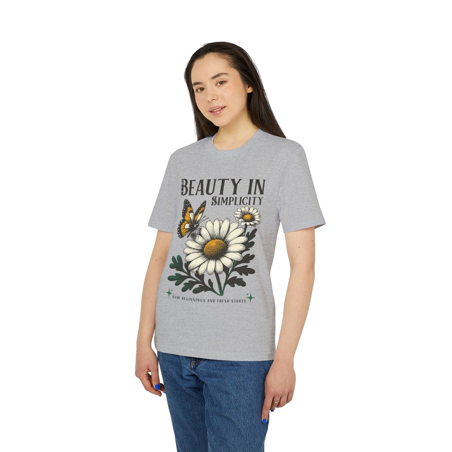 Daisy & Butterfly T-Shirt — "Beauty in Simplicity" Floral Graphic Tee