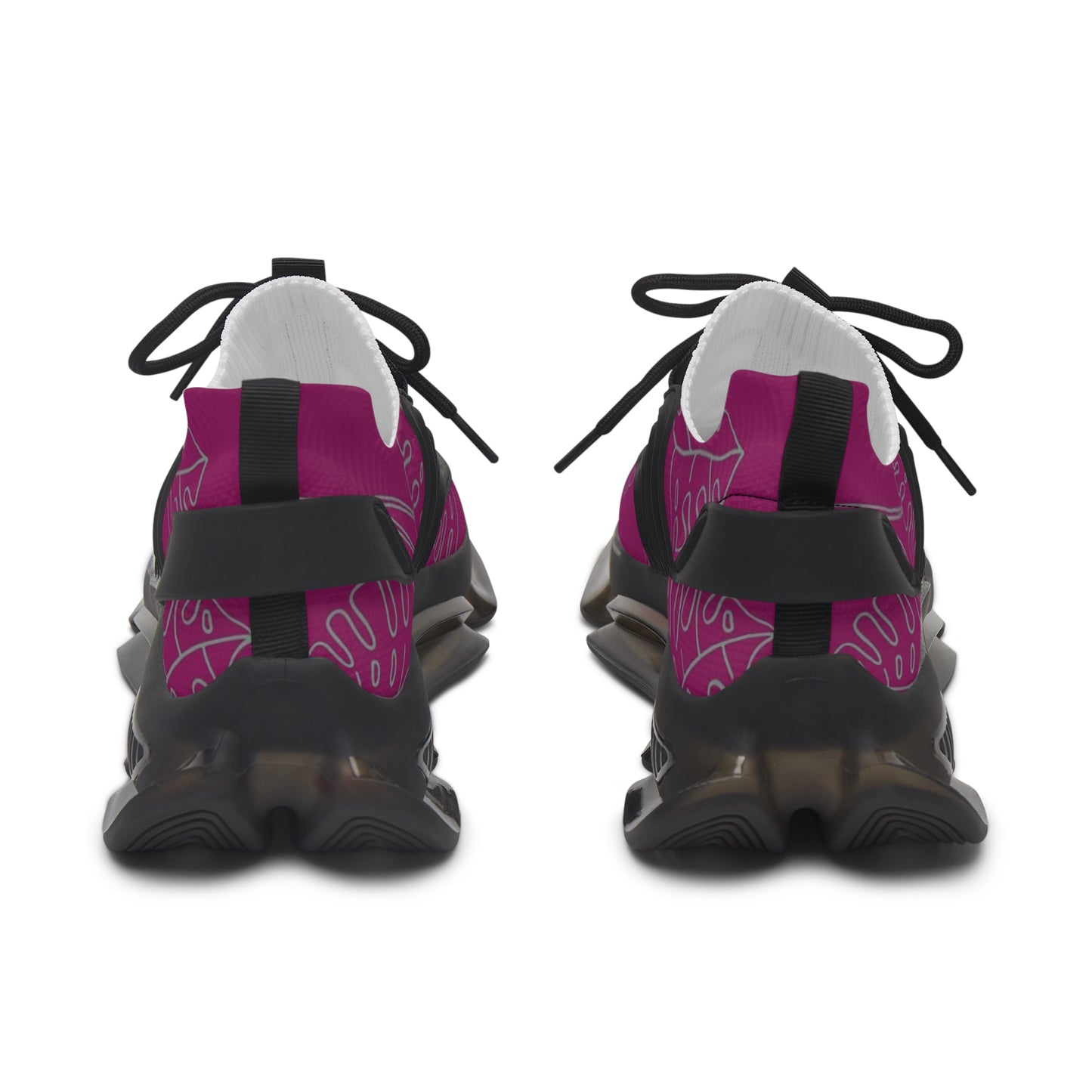 Women's Mesh Sneakers — Lightweight Breathable Running Shoes with Abstract Pink Pattern