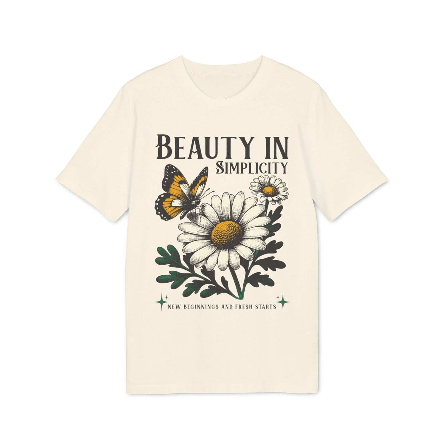 Daisy & Butterfly T-Shirt — "Beauty in Simplicity" Floral Graphic Tee