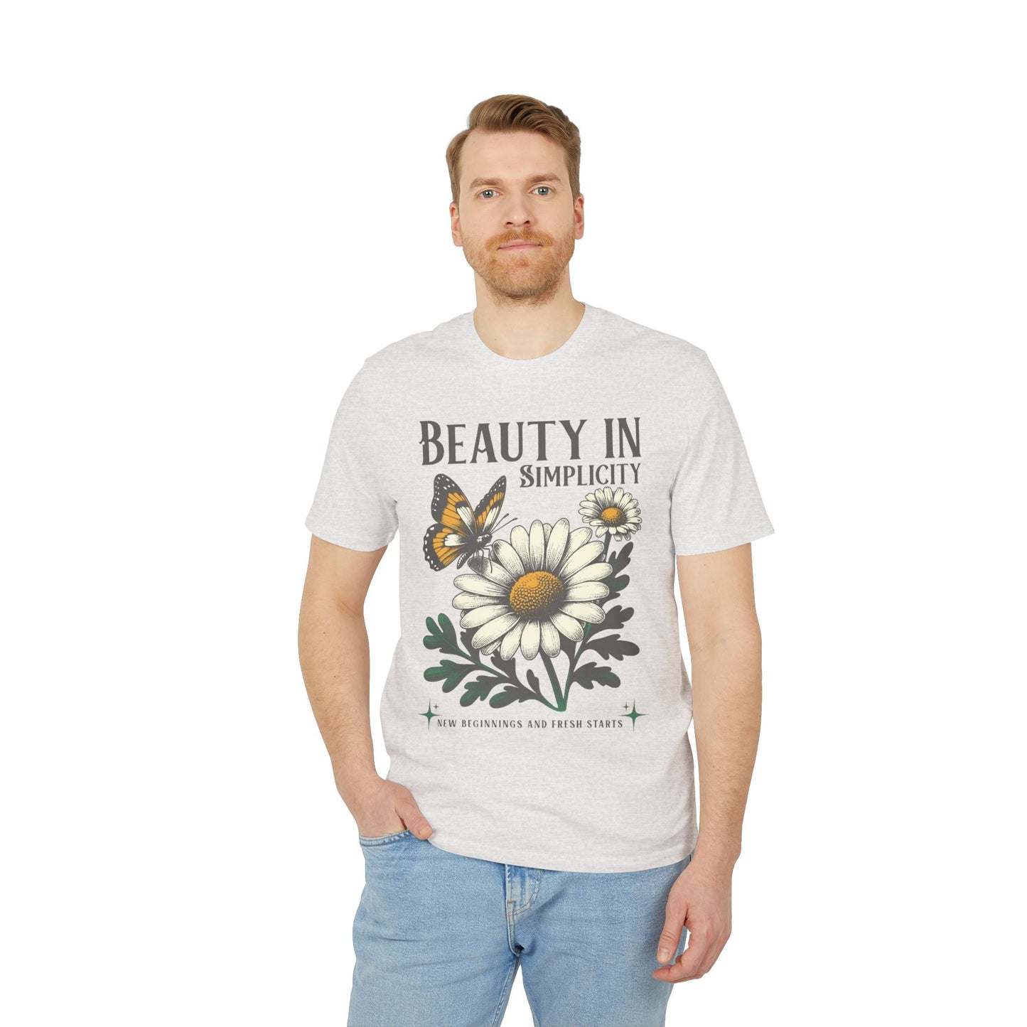 Daisy & Butterfly T-Shirt — "Beauty in Simplicity" Floral Graphic Tee