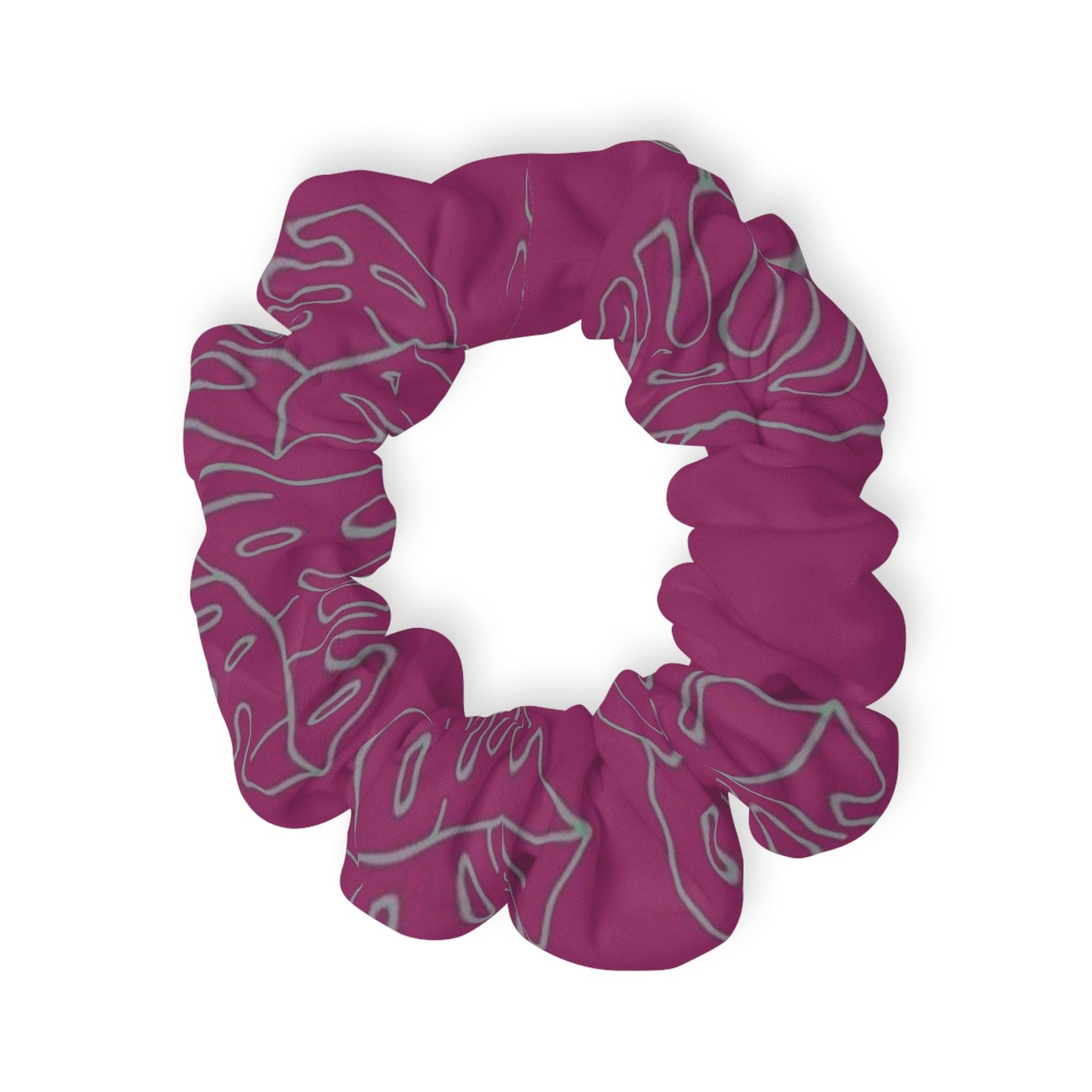 Pink Marble Scrunchie — Satin Hair Tie with Swirl Pattern