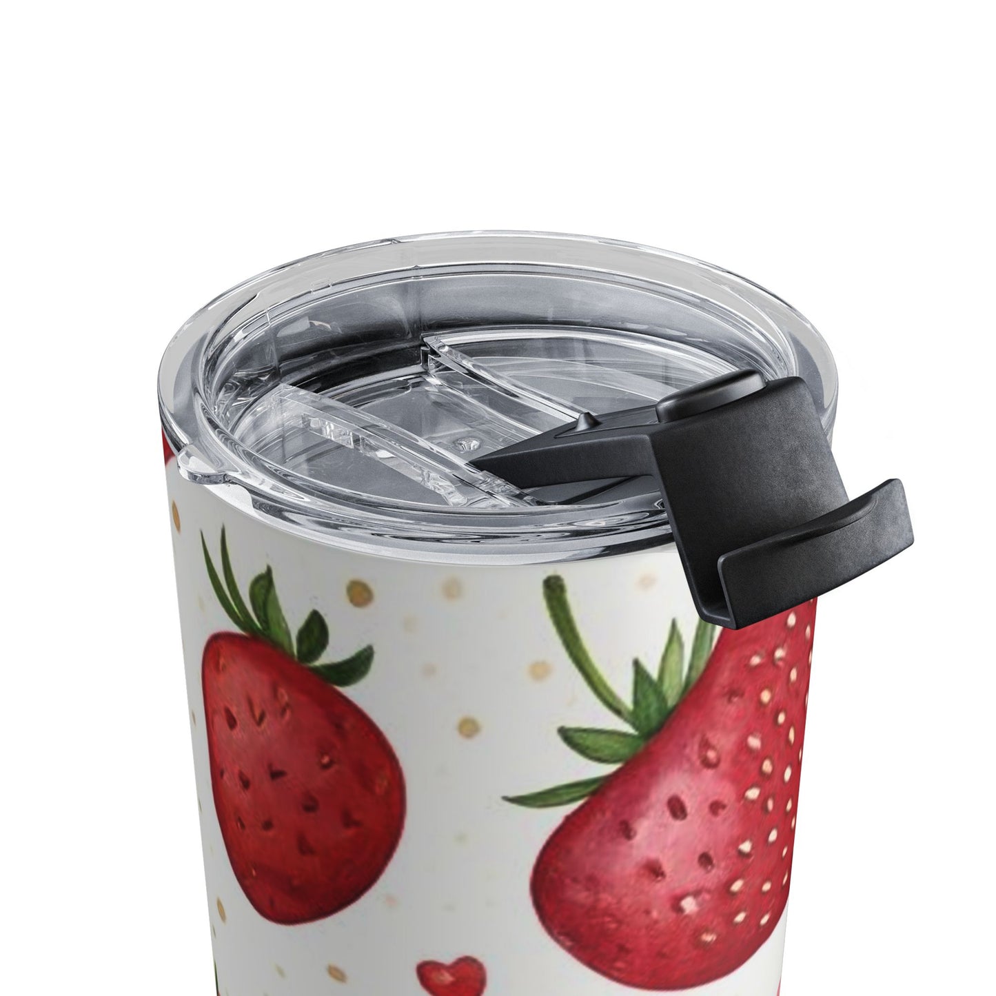 Strawberry Pattern 10oz Tumbler — Cute Fruit Travel Mug