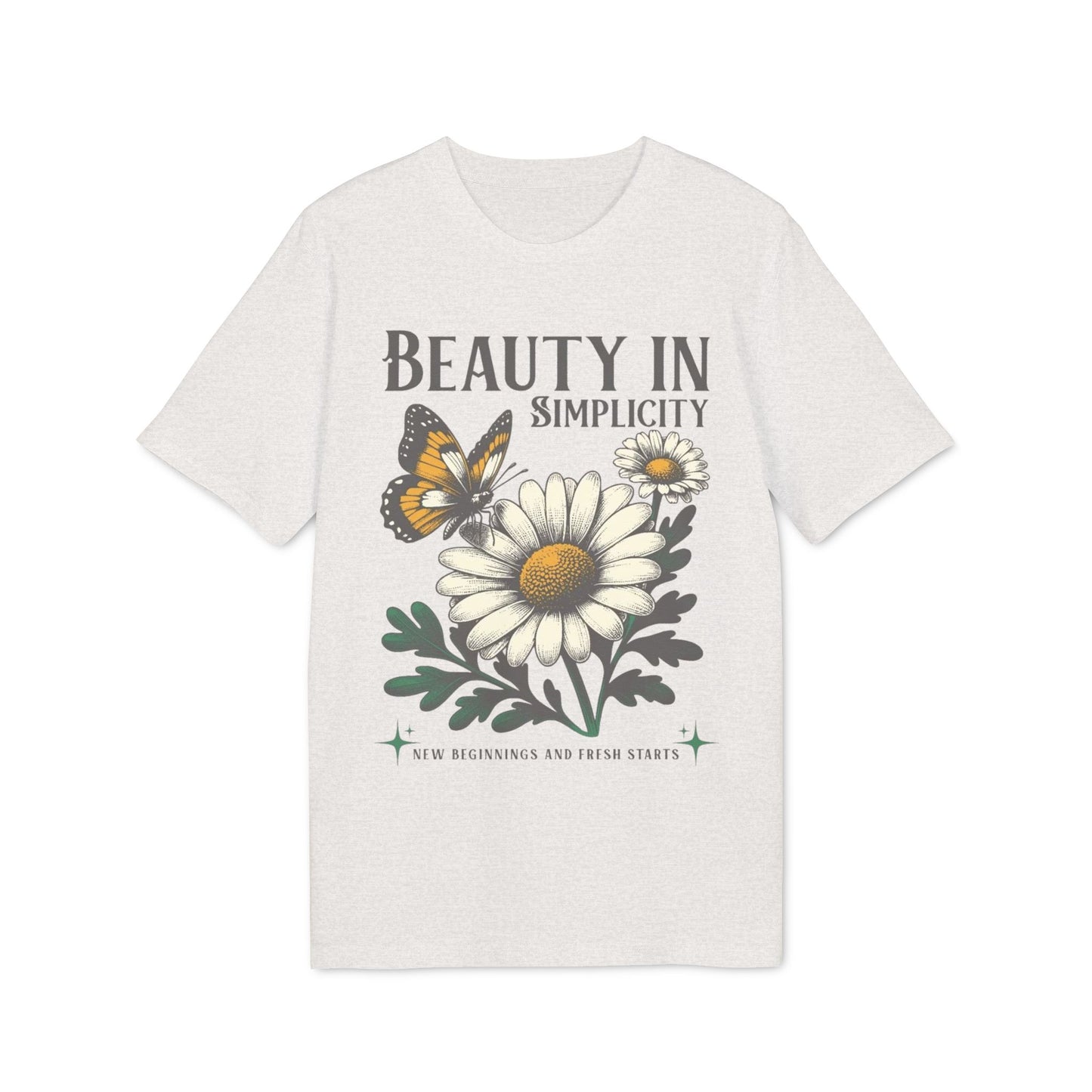 Daisy & Butterfly T-Shirt — "Beauty in Simplicity" Floral Graphic Tee