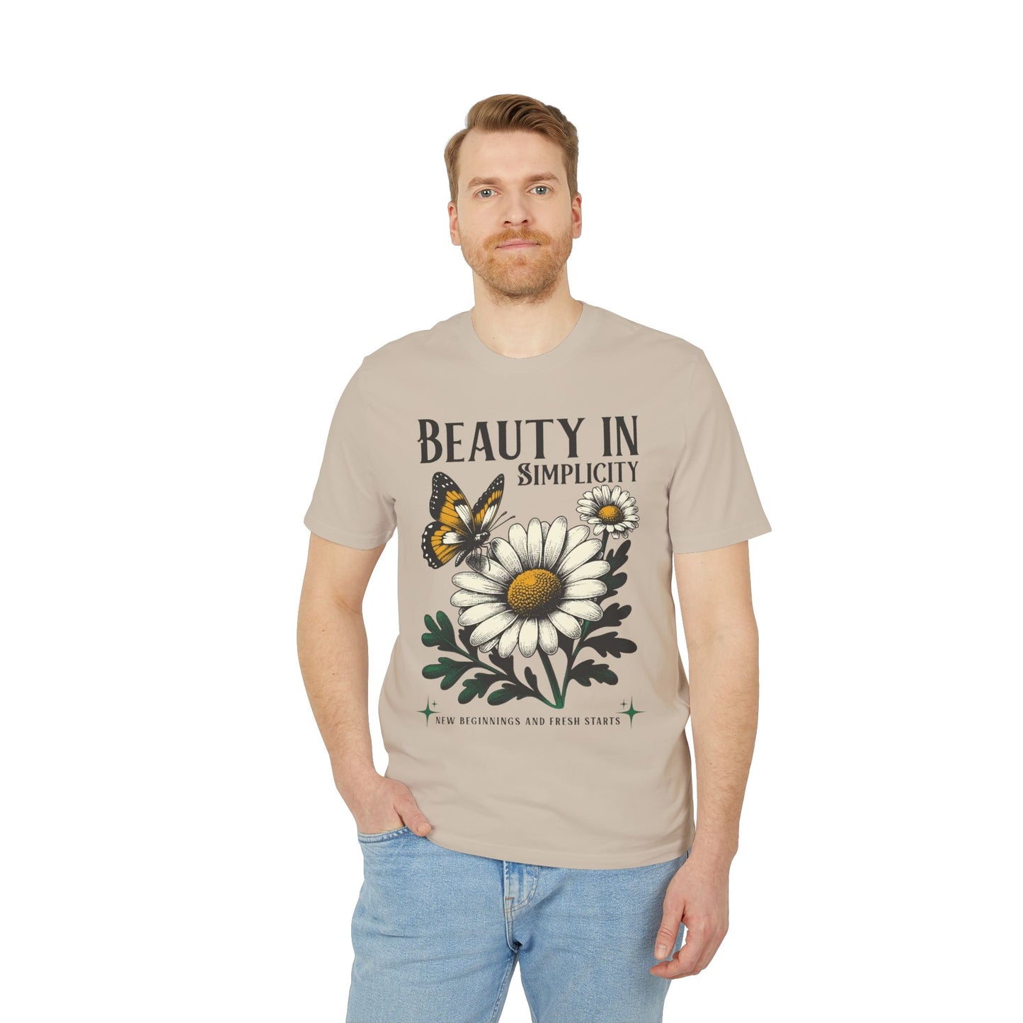 Daisy & Butterfly T-Shirt — "Beauty in Simplicity" Floral Graphic Tee