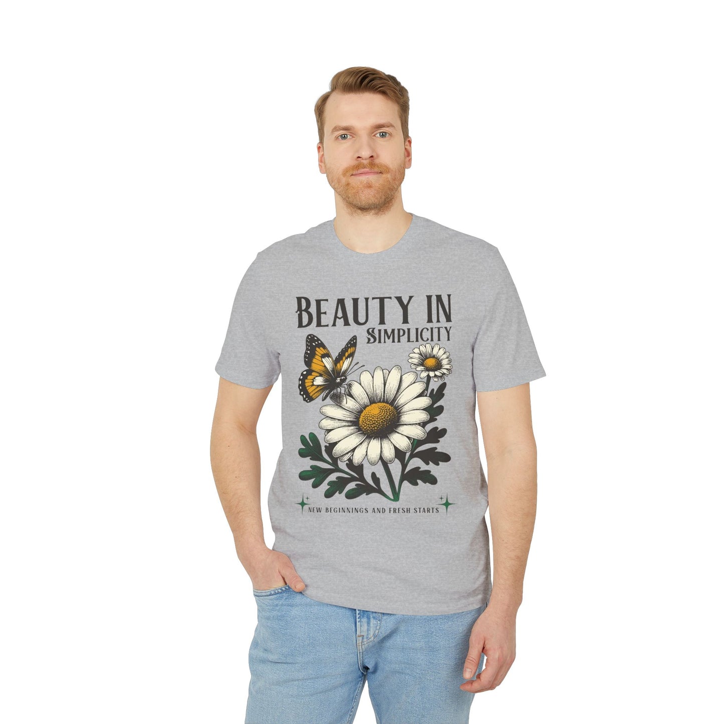 Daisy & Butterfly T-Shirt — "Beauty in Simplicity" Floral Graphic Tee