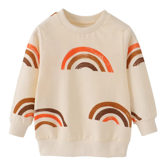 Jumping Meters Children's Sweatshirts For Autumn Spring Rainbow Kids Clothes Autumn Spring Toddler Hooded Shirts Sport Tops